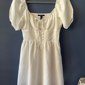 White Puff Sleeve Dress